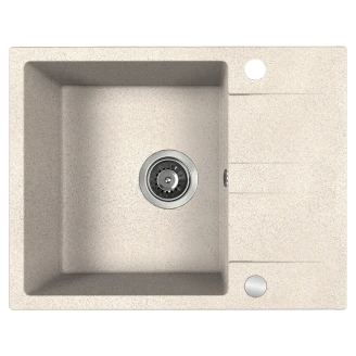 Granit Diskbänk <strong>Firme</strong>  Beige Matt 56x44 cm med Vattenlås