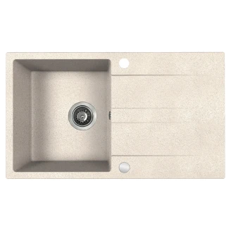 Granit Diskbänk <strong>Firme</strong>  Beige Matt 76x44 cm med Vattenlås