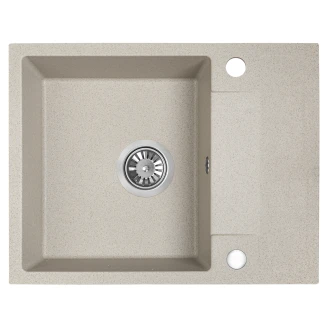 Granit Diskbänk <strong>Fumo</strong>  Beige Matt 56x44 cm med Vattenlås