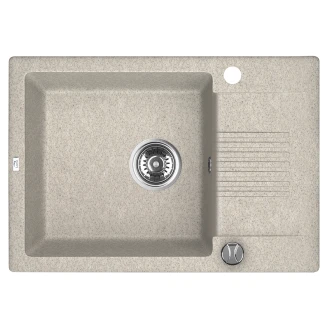 Granit Diskbänk <strong>Ardesia</strong>  Beige Matt 65x44 cm med Vattenlås