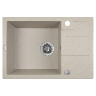 Granit Diskbänk <strong>Brava</strong>  Beige Matt 65x44 cm med Vattenlås