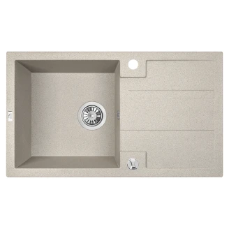 Granit Diskbänk <strong>Brava</strong>  Beige Matt 76x44 cm med Vattenlås