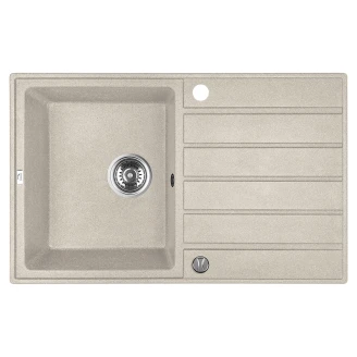 Granit Diskbänk <strong>Ravira</strong>  Beige Matt 79x49 cm med Vattenlås