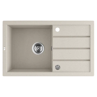 Granit Diskbänk <strong>Ladera</strong>  Beige Matt 79x48 cm med Vattenlås