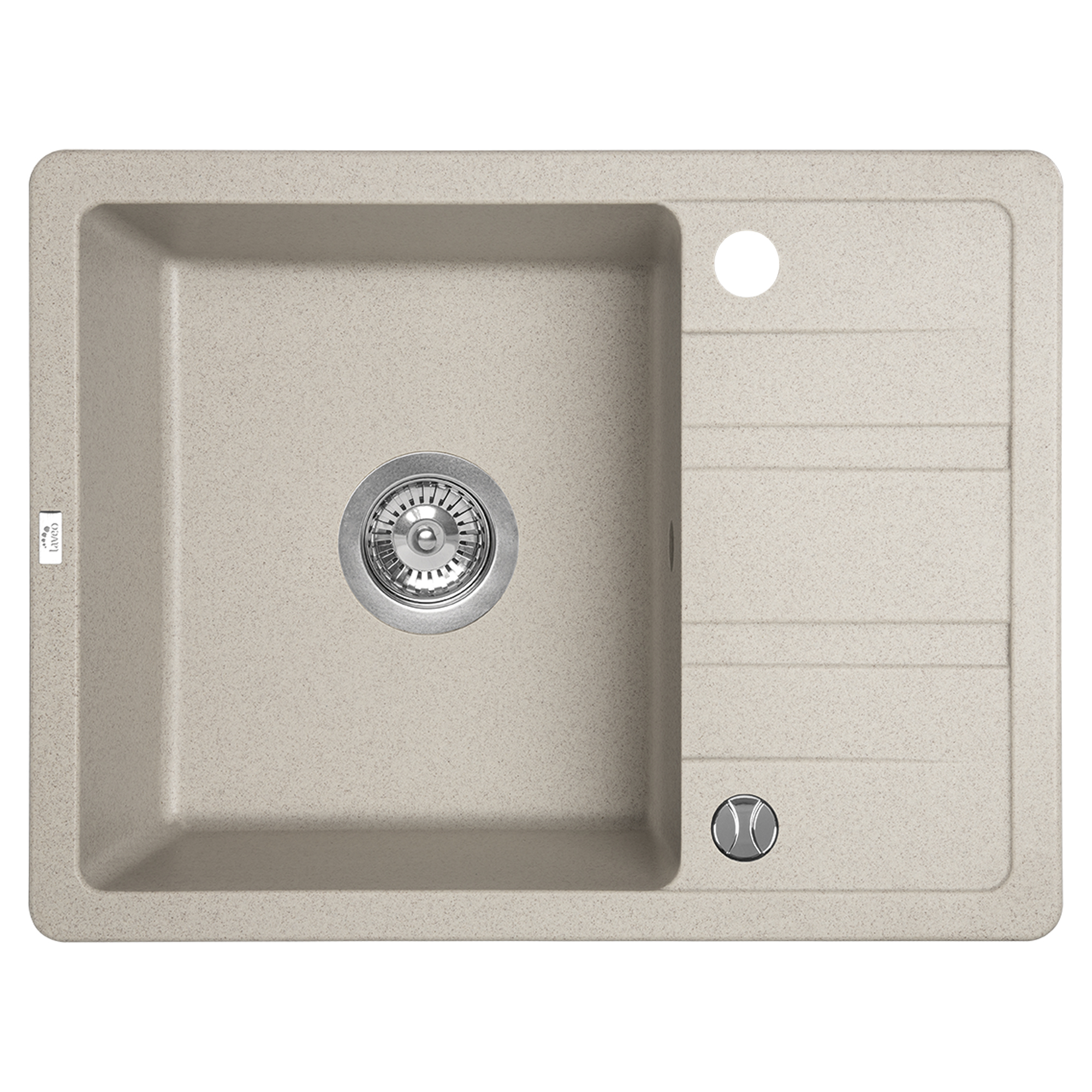 Granit Diskbänk Ardena Beige Matt 58x44 cm med Vattenlås