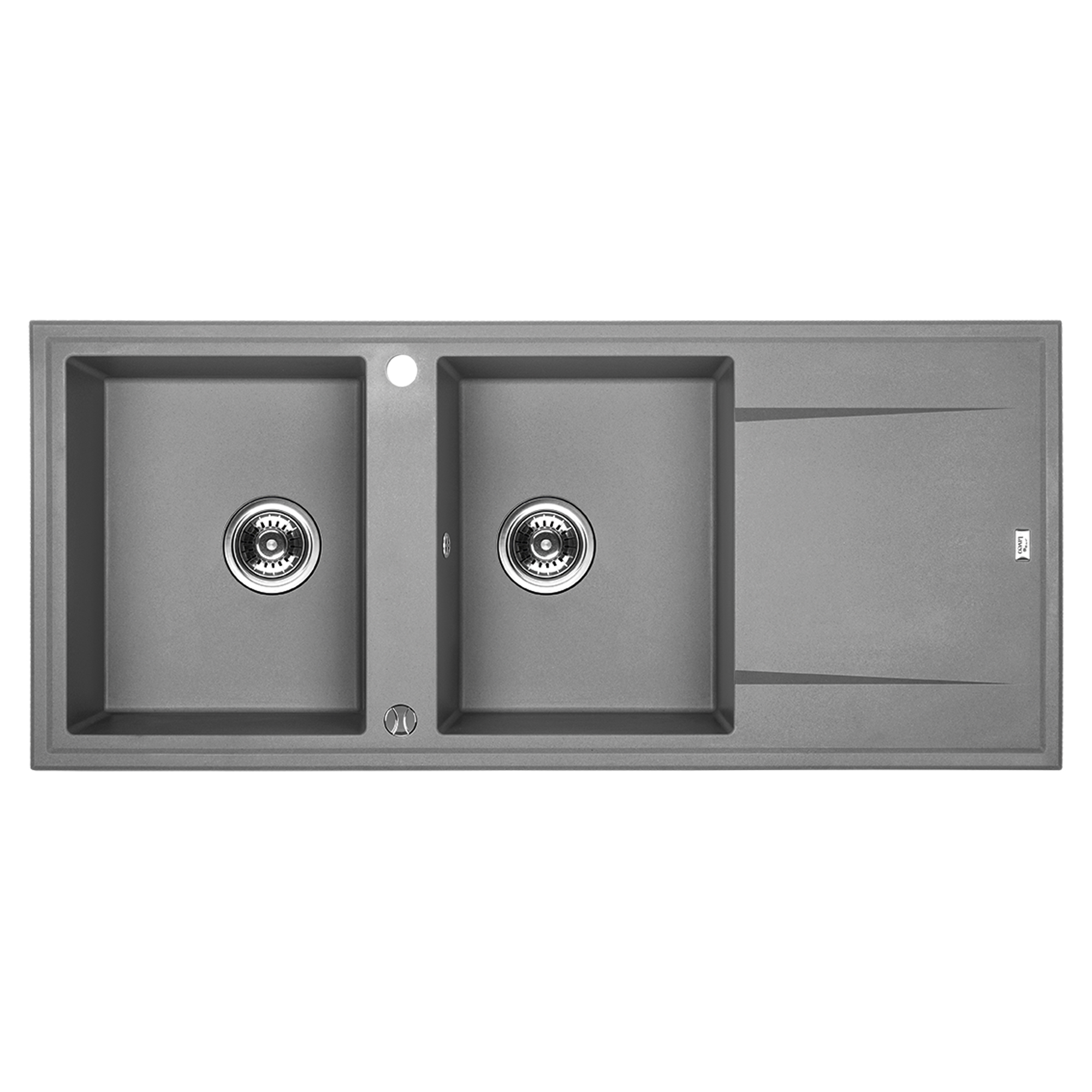 Granit Diskbänk Brenca Grå Matt 116x50 cm med Vattenlås