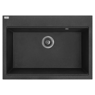 Granit Diskho <strong>Casaen</strong>  Svart Matt 70x50 cm med Vattenlås