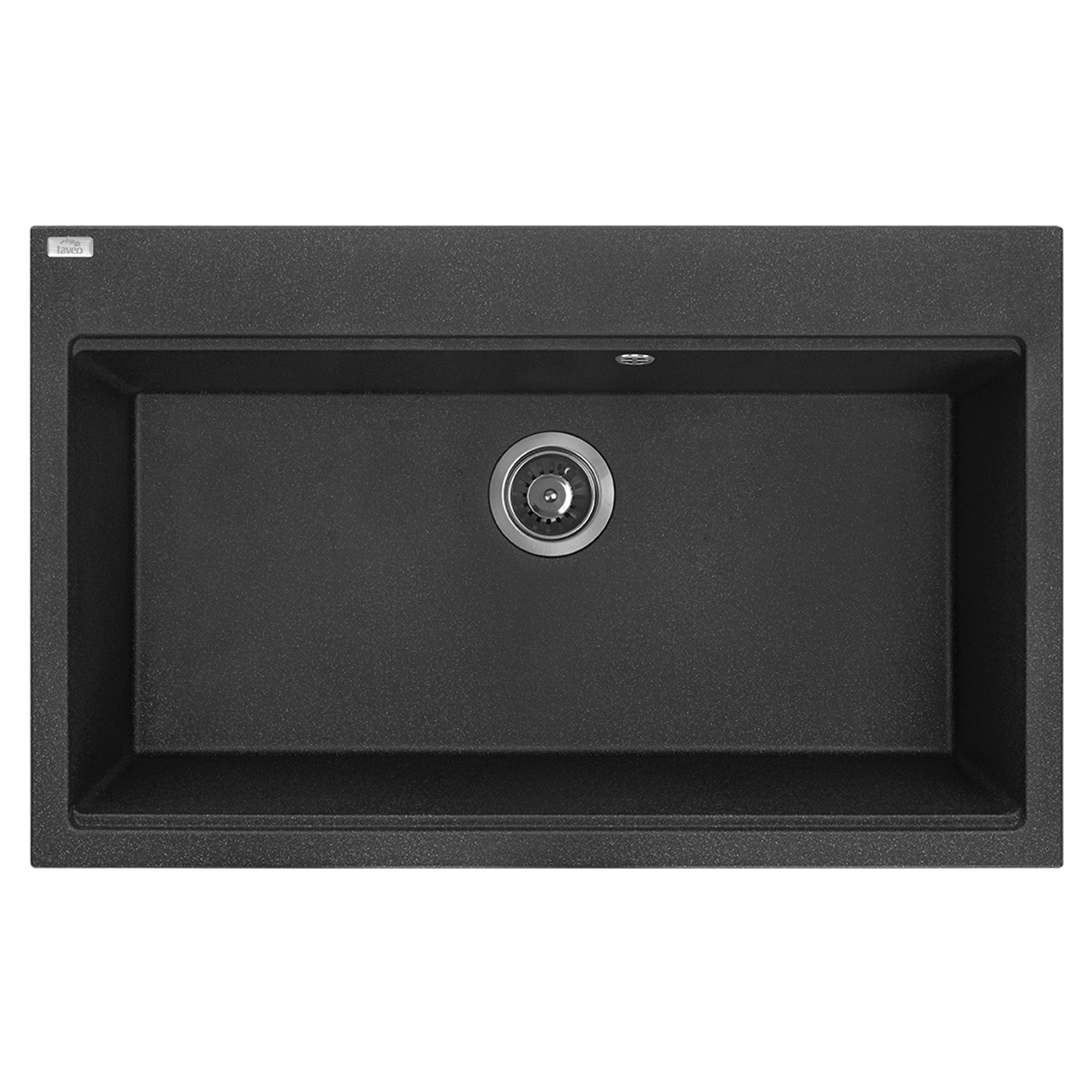 Granit Diskho Casaen Svart Matt 80x50 cm med Vattenlås