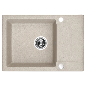 Granit Diskbänk <strong>Base</strong>  Beige Matt 65x44 cm med Vattenlås