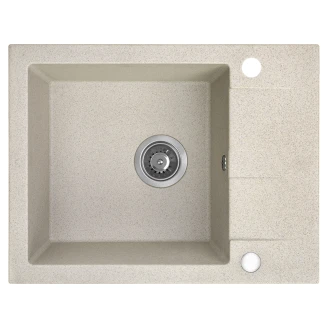 Granit Diskbänk <strong>Elmora</strong>  Beige Matt 57x44 cm med Vattenlås