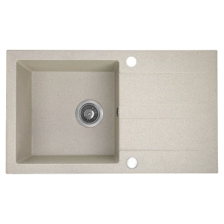 Granit Diskbänk <strong>Elmora</strong>  Beige Matt 76x44 cm med Vattenlås