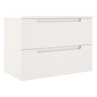 Tvättställsskåp <strong>Ramos</strong>  Beige Matt 80 cm med Handfat