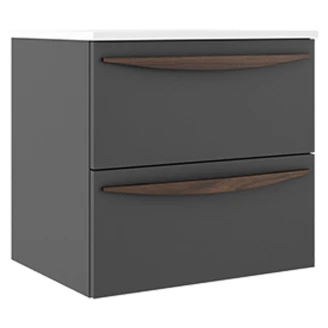 Tvättställsskåp <strong>Impero</strong>  Mörkgrå Matt 60 cm med Handfat