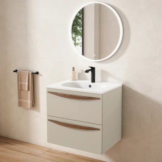 Tvättställsskåp <strong>Impero</strong>  Beige Matt 60 cm med Handfat