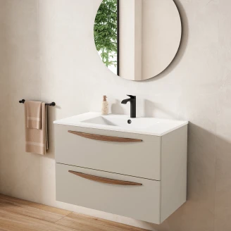 Tvättställsskåp <strong>Impero</strong>  Beige Matt 80 cm med Handfat