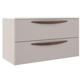 Tvättställsskåp <strong>Impero</strong>  Beige Matt 100 cm med Handfat