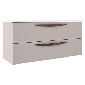 Dubbelt Tvättställsskåp <strong>Impero</strong>  Beige Matt 120 cm med Handfat