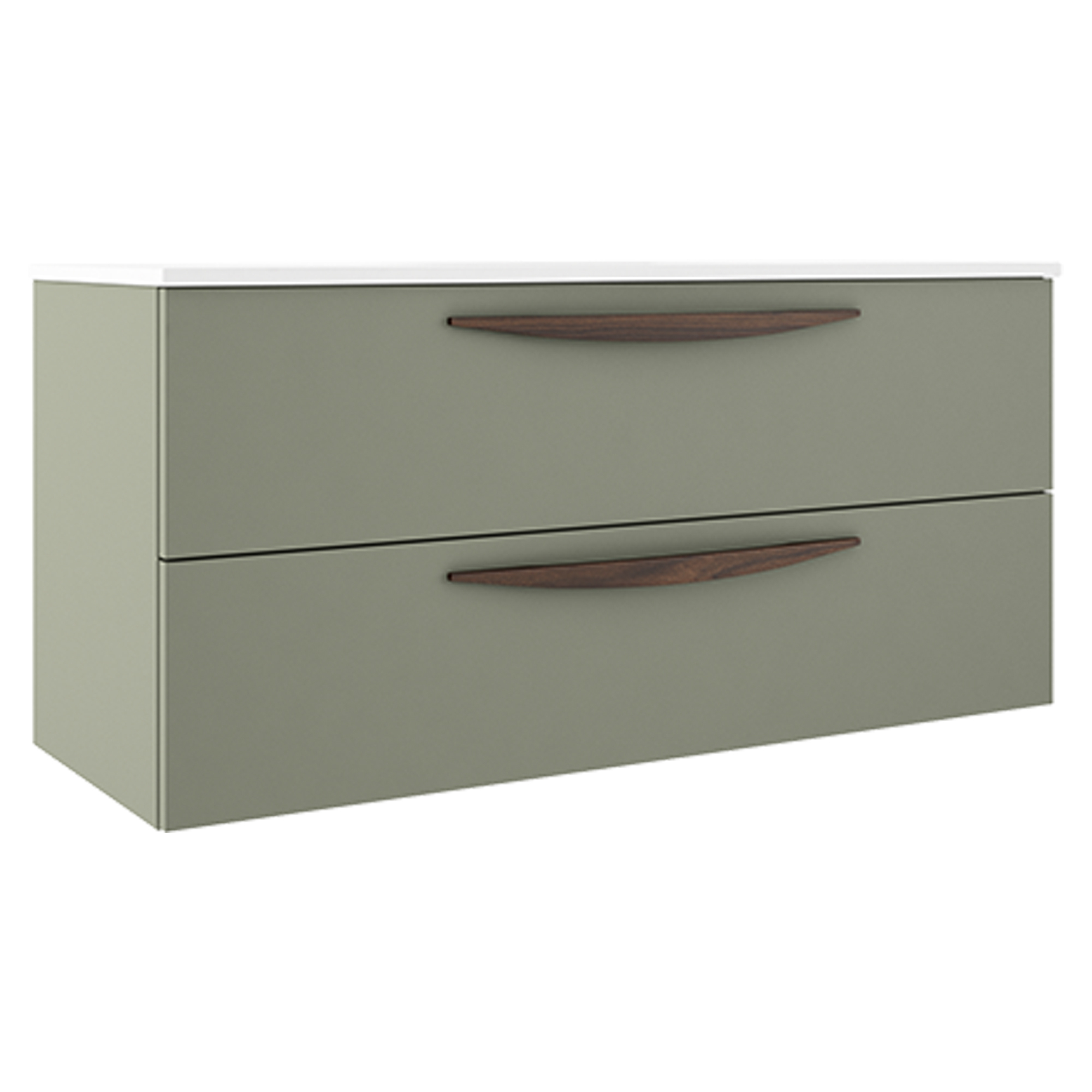 Dubbelt Tvättställsskåp Impero Oliv Matt 120 cm med Handfat