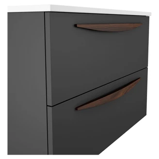 Dubbelt Badrumskommod <strong>Impero</strong>  Mörkgrå Matt 120 cm med Handfat