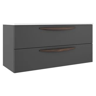 Dubbelt Tvättställsskåp <strong>Impero</strong>  Mörkgrå Matt 120 cm med Handfat