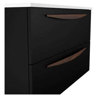 Badrumskommod <strong>Impero</strong>  Svart Matt 120 cm med Handfat