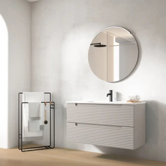 Tvättställsskåp <strong>Ramos</strong>  Beige Matt 100 cm med Handfat