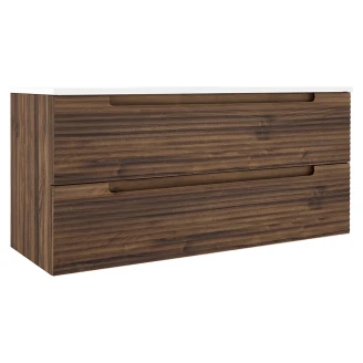 Dubbelt Tvättställsskåp <strong>Ramos</strong>  Walnut Matt 120 cm med Handfat