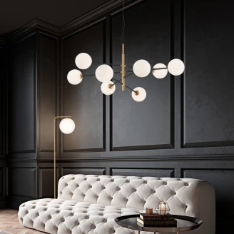 Nova Luce Hängande Lampa <strong>Vitra</strong>  Guld, Vit 8 Ljuskällor
