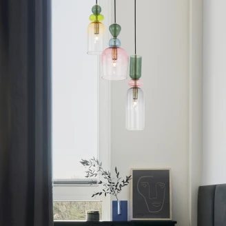 Nova Luce Hängande Lampa <strong>Murano Delta</strong>  Flerfärgad 3 Ljuskällor