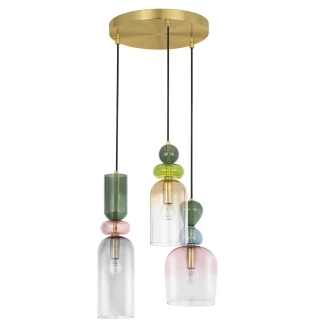 Nova Luce Hängande Lampa <strong>Murano Delta</strong>  Flerfärgad 3 Ljuskällor