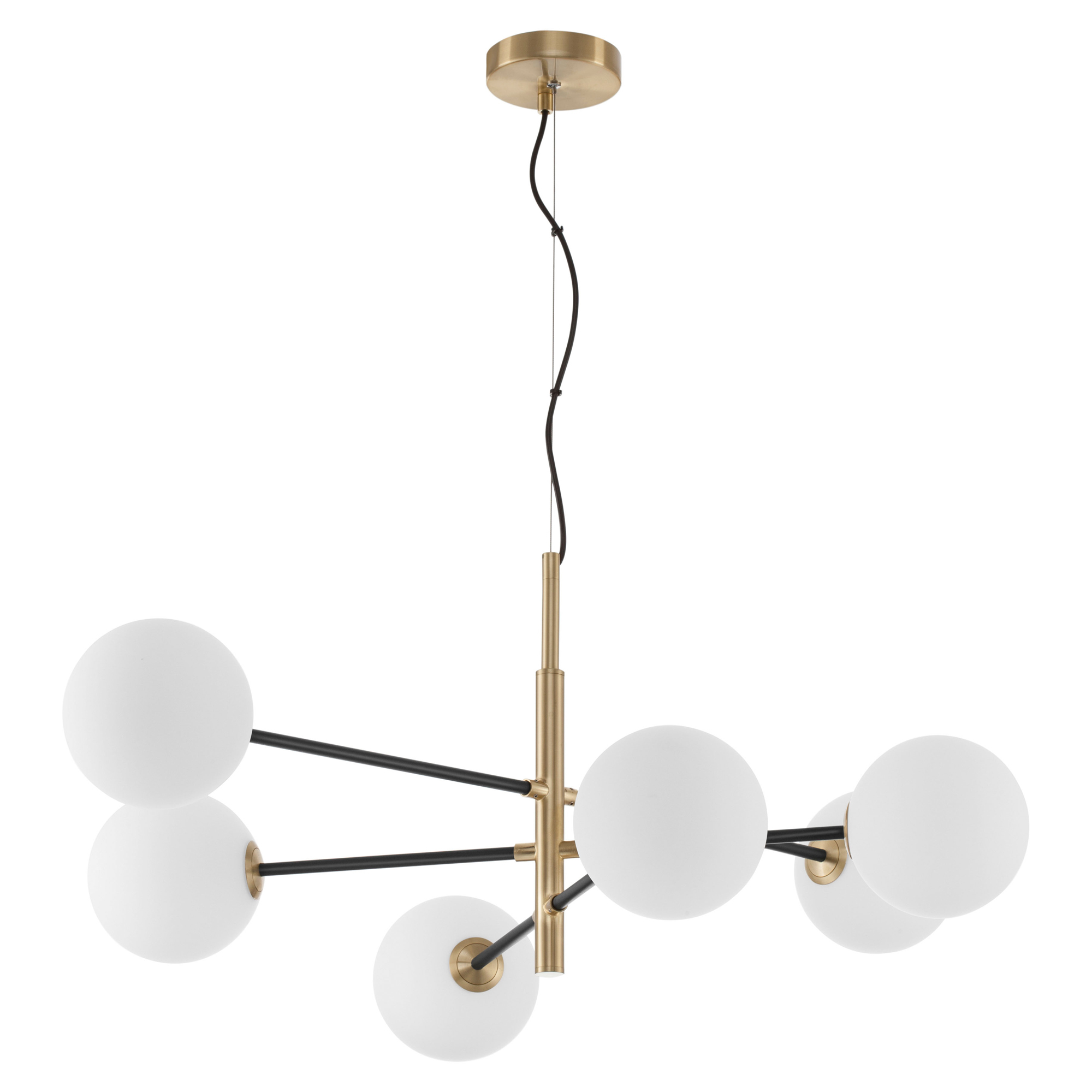 Nova Luce Hängande Lampa Vitra Guld, Vit 6 Ljuskällor