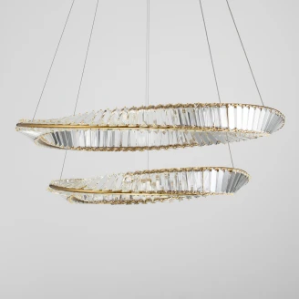Nova Luce Hängande Lampa <strong>Aurelia</strong>  Guld Dubbel Ø80 och Ø60 cm