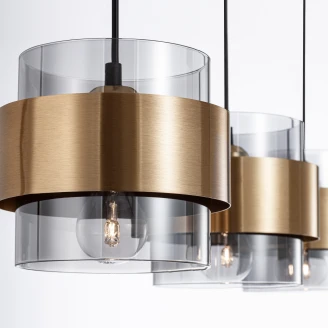 Nova Luce Hängande Lampa Sianna Trio Mörkgrå, Guld