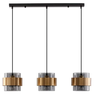 Nova Luce Hängande Lampa <strong>Sianna</strong>  Mörkgrå, Guld 3 Ljuskällor