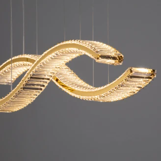 Nova Luce Hängande Lampa Aurelia Guld Våg Duo