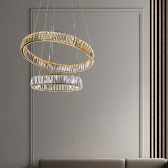 Nova Luce Hängande Lampa <strong>Aurelia</strong>  Guld Dubbel Ø60 och Ø40 cm