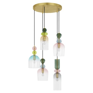 Nova Luce Hängande Lampa <strong>Murano Delta</strong>  Flerfärgad 5 Ljuskällor