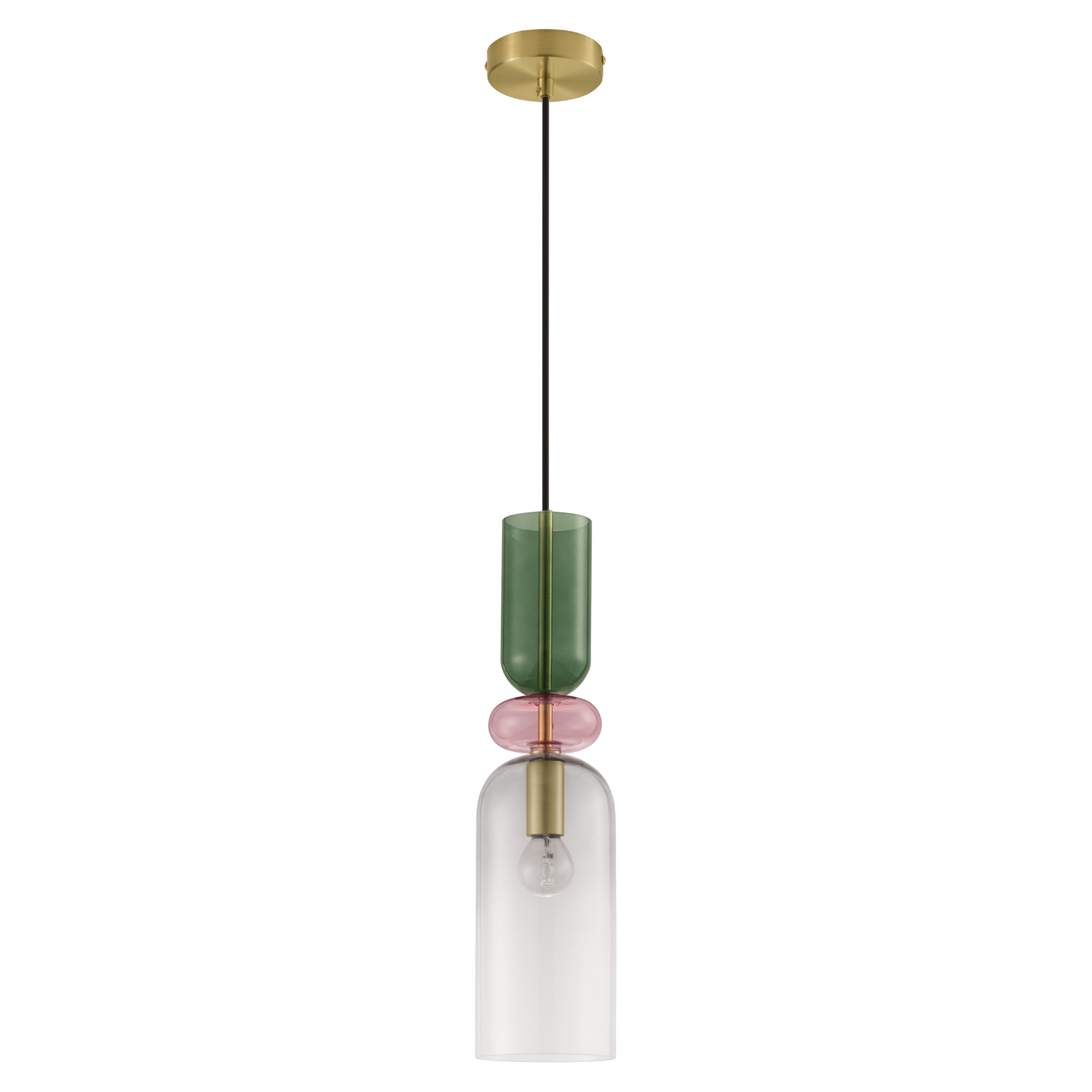 Nova Luce Hängande Lampa Murano Delta Grå S