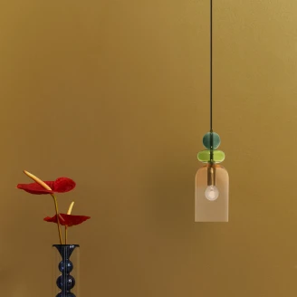 Nova Luce Hängande Lampa <strong>Murano Delta</strong>  Gul S
