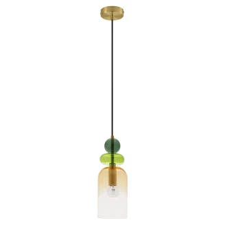 Nova Luce Hängande Lampa <strong>Murano Delta</strong>  Gul S