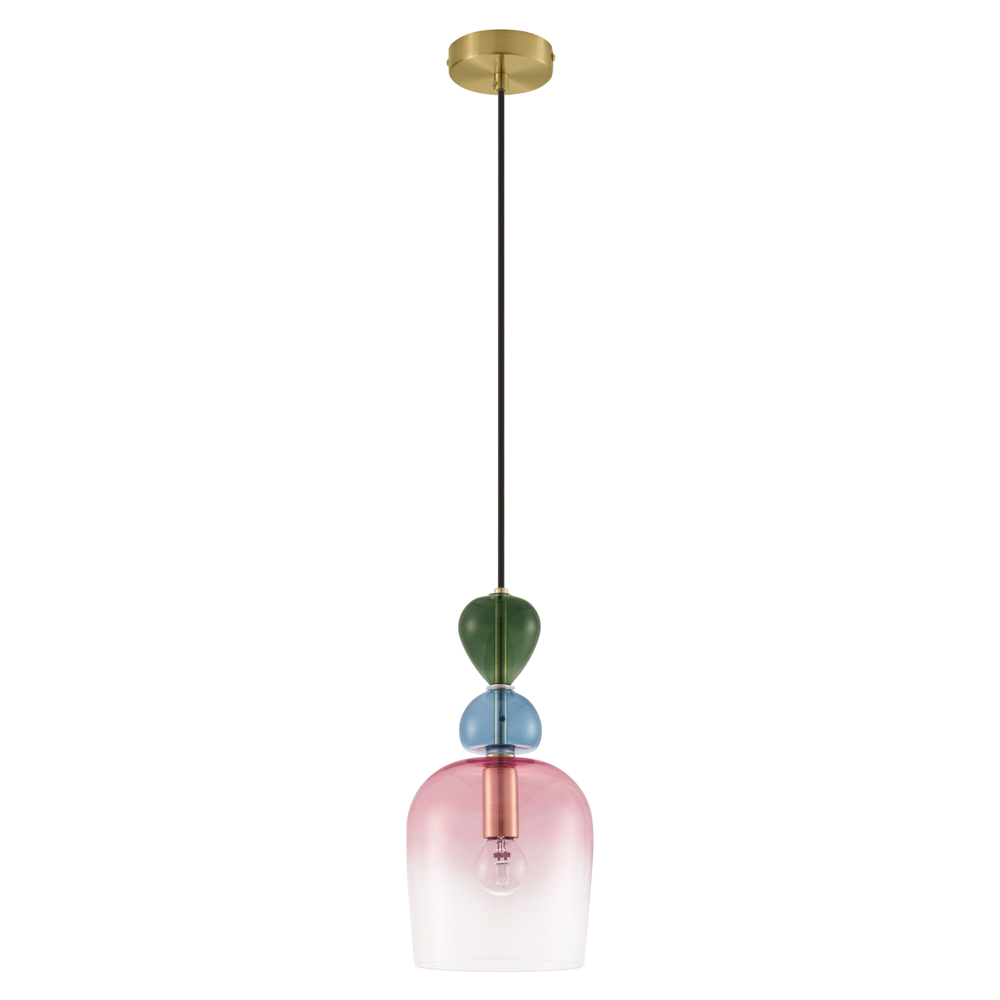 Nova Luce Hängande Lampa Murano Delta Rosa M