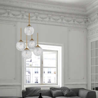 Nova Luce Hängande Lampa 5 Ljuskällor Guld, Transparent