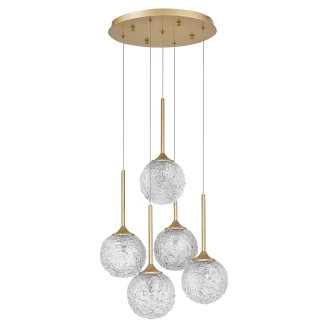 Nova Luce Hängande Lampa 5 Ljuskällor Guld, Transparent