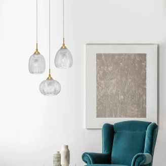 Nova Luce Hängande Lampa Vario Guld, Transparent