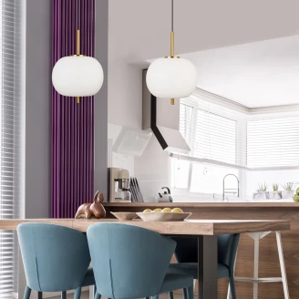 Nova Luce Hängande Lampa Lato Uno Guld, Vit