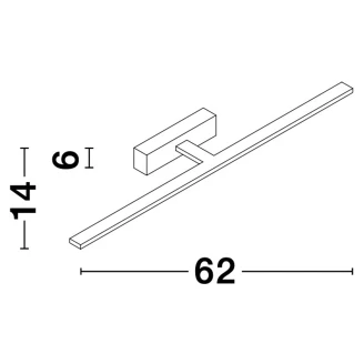 Nova Luce Spegelbelysning <strong>Mondrian</strong>  Vit 62 cm