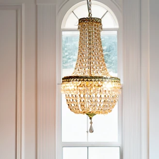 Werner Voss Hängande Lampa Crystal Guld, Transparent Blank M