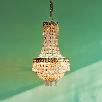 Werner Voss Hängande Lampa Crystal Guld, Transparent Blank S