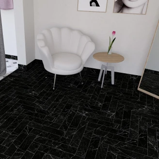 Marmor Klinker <strong>Palazzo</strong>  Svart Matt 10x50 cm