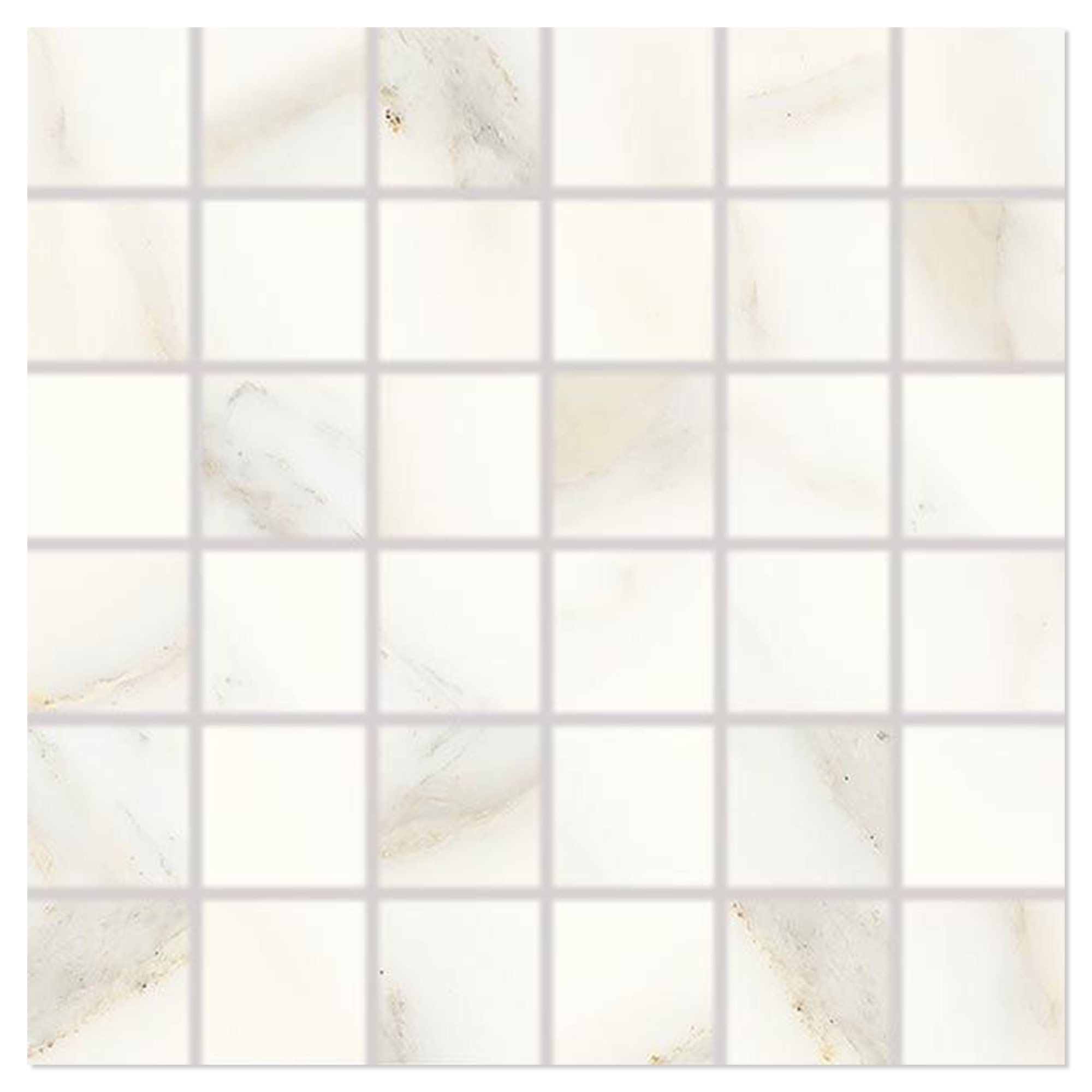 Mosaik Klinker Kaffe Vit Blank 30x30 (5x5) cm